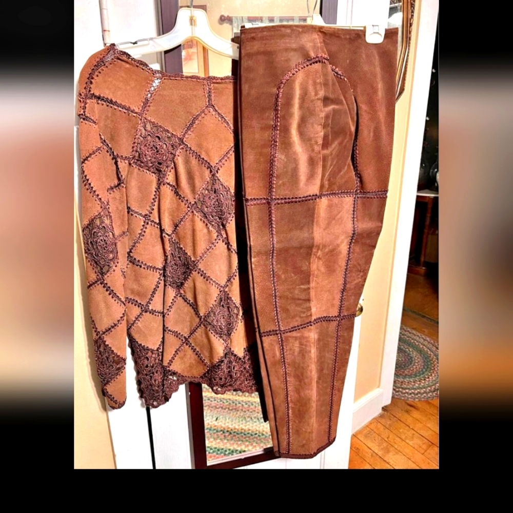 Vintage SMH suede, and lace set